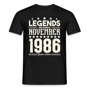 Legends Are Born In November 1986.Gift anniversary - T-shirt homme - noir - Devant - AI Model Male 178 light (178cm)