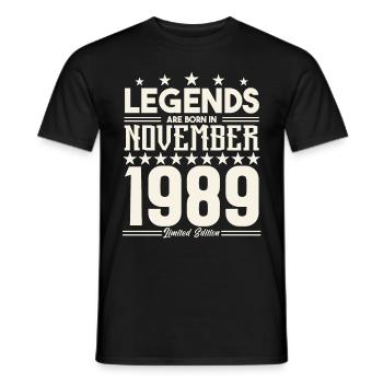 Legenden werden im November 1989 geboren.Geschenkjubiläum - Männer T-Shirt - Schwarz - Vorne - AI Model Male 178 light (178cm)