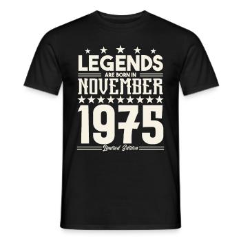Legends Are Born In November 1975.Gift anniversary - Men's T-Shirt - black - Front - AI Model Male 178 light (178cm)