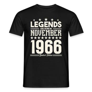 Legends Are Born In November 1966.Gift anniversary - T-shirt homme - noir - Devant - AI Model Male 178 light (178cm)