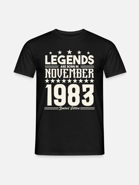 Legenden werden im November 1983 geboren.Geschenkjubiläum - Männer T-Shirt - Schwarz