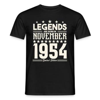Legends Are Born In November 1954.Gift anniversary - Men's T-Shirt - black - Front - AI Model Male 178 light (178cm)