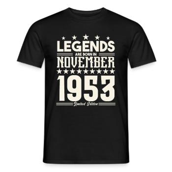 Legends Are Born In November 1953.Gift anniversary - Men's T-Shirt - black - Front - AI Model Male 178 light (178cm)