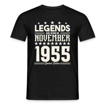Legends Are Born In November 1955.Gift anniversary - Men's T-Shirt - black - Front - AI Model Male 178 light (178cm)