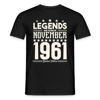 Legends Are Born In November 1961.Gift anniversary - Men's T-Shirt - black - Front - AI Model Male 178 light (178cm)