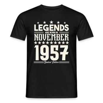 Legends Are Born In November 1957.Gift anniversary - Men's T-Shirt - black - Front - AI Model Male 178 light (178cm)