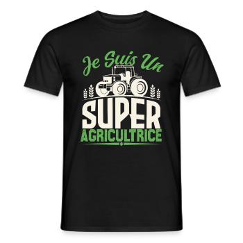 Je suis un super agricultrice. Cadeau agricultrice - T-shirt homme - noir - Devant - AI Model Male 178 light (178cm)