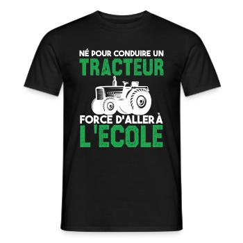 Né pour conduire un tracteur. Cadeau agriculteur. - T-shirt homme - noir - Devant - AI Model Male 178 light (178cm)