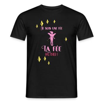 Je Suis Une Fée La Fée Pas Chier Idée Cadeau Drôle - T-shirt homme - noir - Devant - AI Model Male 178 light (178cm)