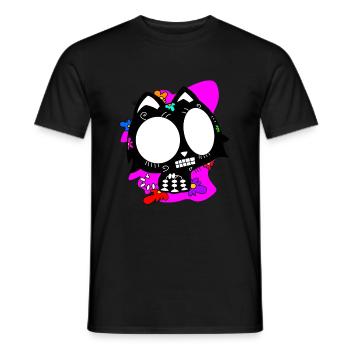 Day of the dead Katze mit Blumen mexikanisches - Männer T-Shirt - Schwarz - Vorne - AI Model Male 178 light (178cm)