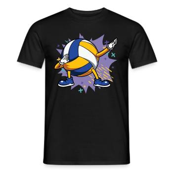 Kids Dabbing Volleyball Player Beach Volleyball - Men's T-Shirt - black - Front - AI Model Male 178 light (178cm)