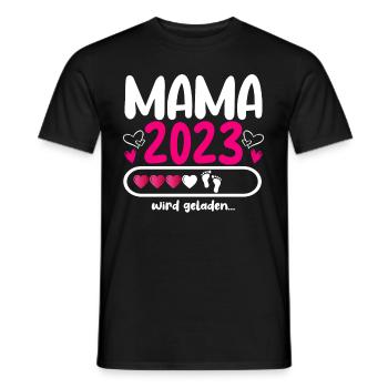 Mama 2023 Mutter werden in Schwangerschaft Baby - Männer T-Shirt - Schwarz - Vorne - AI Model Male 178 light (178cm)