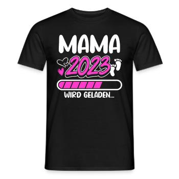 Mama 2023 Mutter werden in Schwangerschaft Baby - Männer T-Shirt - Schwarz - Vorne - AI Model Male 178 light (178cm)