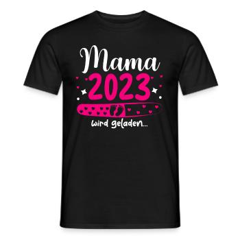 Mama 2023 Mutter werden in Schwangerschaft Baby - Männer T-Shirt - Schwarz - Vorne - AI Model Male 178 light (178cm)
