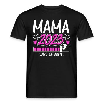 Mama 2023 Mutter werden in Schwangerschaft Baby - Männer T-Shirt - Schwarz - Vorne - AI Model Male 178 light (178cm)