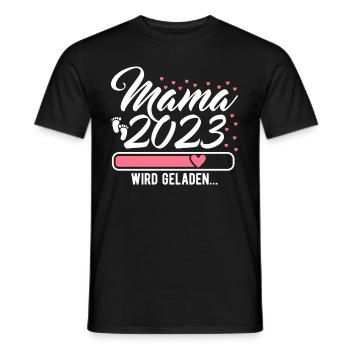 Mama 2023 Mutter werden in Schwangerschaft Baby - Männer T-Shirt - Schwarz - Vorne - AI Model Male 178 light (178cm)