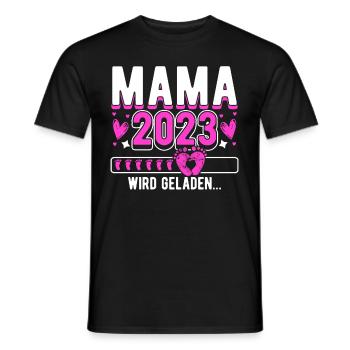 Mama 2023 Mutter werden in Schwangerschaft Baby - Männer T-Shirt - Schwarz - Vorne - AI Model Male 178 light (178cm)