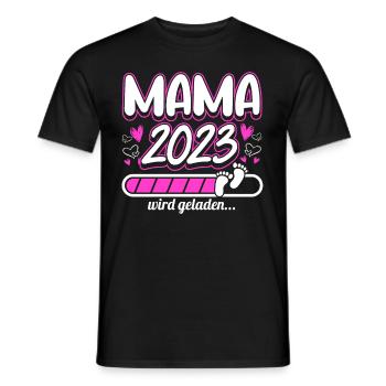 Mama 2023 Mutter werden in Schwangerschaft Baby - Männer T-Shirt - Schwarz - Vorne - AI Model Male 178 light (178cm)
