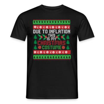 En raison de l’inflation pulls de Noël drôle de Noël - T-shirt homme - noir - Devant - AI Model Male 178 light (178cm)