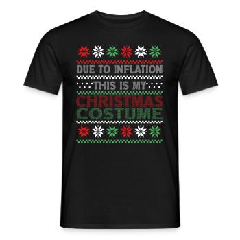 En raison de l’inflation pulls de Noël drôle de Noël - T-shirt homme - noir - Devant - AI Model Male 178 light (178cm)