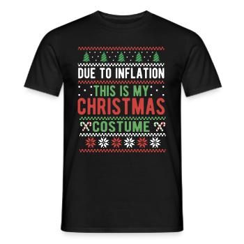 En raison de l’inflation pulls de Noël drôle de Noël - T-shirt homme - noir - Devant - AI Model Male 178 light (178cm)