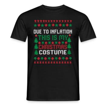 En raison de l’inflation pulls de Noël drôle de Noël - T-shirt homme - noir - Devant - AI Model Male 178 light (178cm)