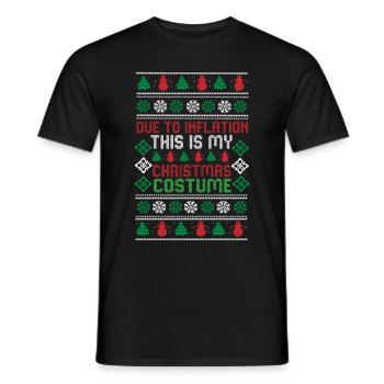 En raison de l’inflation pulls de Noël drôle de Noël - T-shirt homme - noir - Devant - AI Model Male 178 light (178cm)