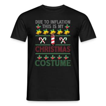En raison de l’inflation pulls de Noël drôle de Noël - T-shirt homme - noir - Devant - AI Model Male 178 light (178cm)