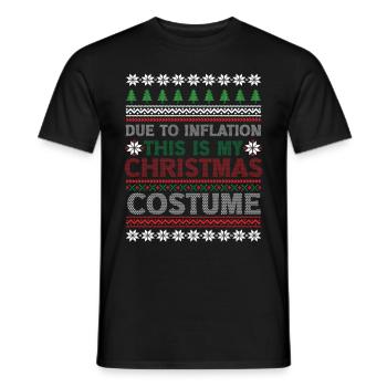 En raison de l’inflation pulls de Noël drôle de Noël - T-shirt homme - noir - Devant - AI Model Male 178 light (178cm)