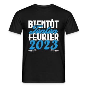 Annonce grossesse bientôt Tonton Février 2023 - T-shirt homme - noir - Devant - AI Model Male 178 light (178cm)