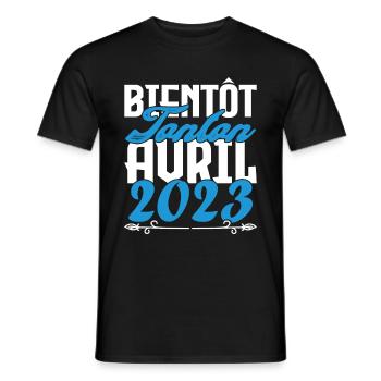 Cadeau Annonce grossesse bientôt Tonton Avril 2023 - T-shirt homme - noir - Devant - AI Model Male 178 light (178cm)