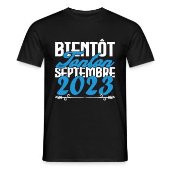 Annonce grossesse. bientôt Tonton Septembre 2023. - T-shirt homme - noir - Devant - AI Model Male 178 light (178cm)