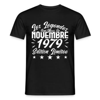 Les Légendes sont Nées En Novembre 1979 Cadeau. - T-shirt homme - noir - Devant - AI Model Male 178 light (178cm)