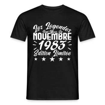 Les Légendes sont Nées En Novembre 1983 Cadeau. - T-shirt homme - noir - Devant - AI Model Male 178 light (178cm)