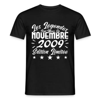 Les Légendes sont Nées En Novembre 2009 Cadeau. - T-shirt homme - noir - Devant - AI Model Male 178 light (178cm)