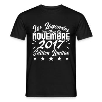 Les Légendes sont Nées En Novembre 2017 Cadeau. - T-shirt homme - noir - Devant - AI Model Male 178 light (178cm)
