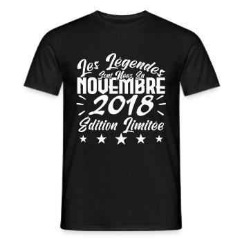 Les Légendes sont Nées En Novembre 2018 Cadeau. - T-shirt homme - noir - Devant - AI Model Male 178 light (178cm)
