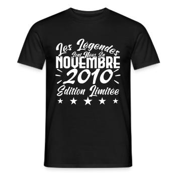 Les Légendes sont Nées En Novembre 2010 Cadeau. - T-shirt homme - noir - Devant - AI Model Male 178 light (178cm)