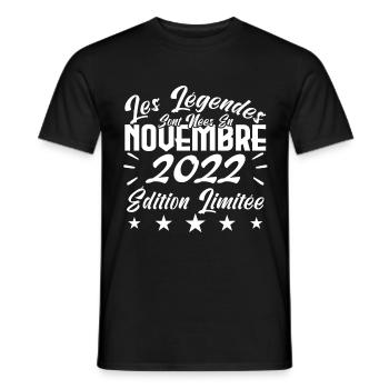 Les Légendes sont Nées En Novembre 2022 Cadeau. - T-shirt homme - noir - Devant - AI Model Male 178 light (178cm)
