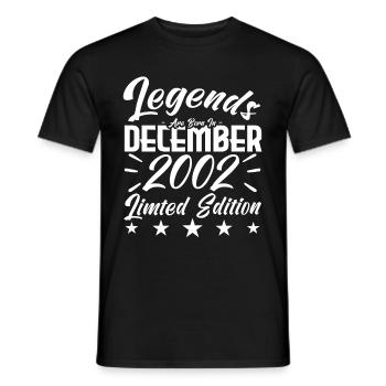 anniversary gift,Legends are born in DECEMBER 2002 - Men's T-Shirt - black - Front - AI Model Male 178 light (178cm)