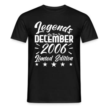 anniversary gift,Legends are born in DECEMBER 2006 - Men's T-Shirt - black - Front - AI Model Male 178 light (178cm)