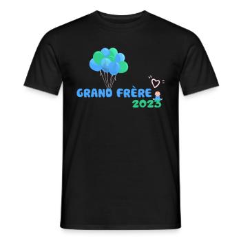 Grand Frère 2023 Idée Cadeau Annonce Grossesse - T-shirt homme - noir - Devant - AI Model Male 178 light (178cm)
