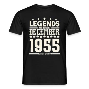 Legends Are Born In December 1955.Gift anniversary - Men's T-Shirt - black - Front - AI Model Male 178 light (178cm)