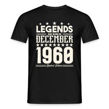 Legends Are Born In December 1960.Gift anniversary - Men's T-Shirt - black - Front - AI Model Male 178 light (178cm)