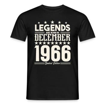 Legends Are Born In December 1966.Gift anniversary - Men's T-Shirt - black - Front - AI Model Male 178 light (178cm)