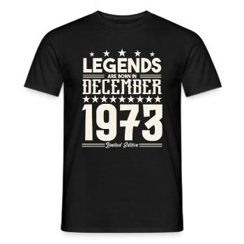 Legends Are Born In December 1973.Gift anniversary - T-shirt homme - noir - Devant - AI Model Male 178 light (178cm)