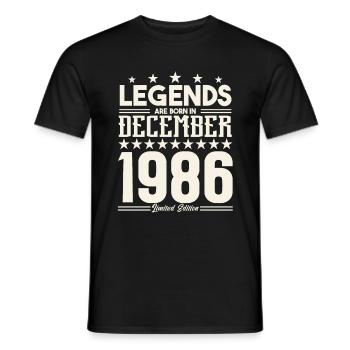 Legends Are Born In December 1986.Gift anniversary - T-shirt homme - noir - Devant - AI Model Male 178 light (178cm)