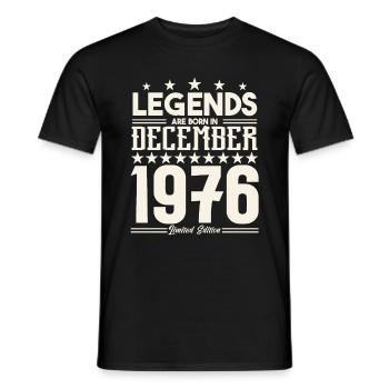 Legends Are Born In December 1976.Gift anniversary - T-shirt homme - noir - Devant - AI Model Male 178 light (178cm)