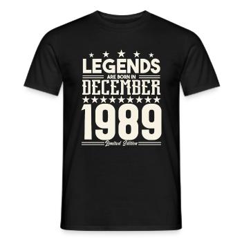 Legenden werden im Dezember 1989 geboren.Geschenkjubiläum - Männer T-Shirt - Schwarz - Vorne - AI Model Male 178 light (178cm)