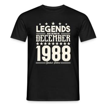 Legends Are Born In December 1988.Gift anniversary - T-shirt homme - noir - Devant - AI Model Male 178 light (178cm)